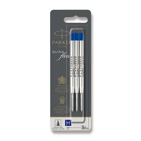 Parker QuinkFlow Tintenpatrone für Kugelschreiber M, blau, 3 Stück